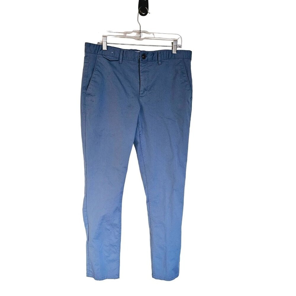 Zara mens Cotton‎ Casual Pants size 34 Blue Tappered
